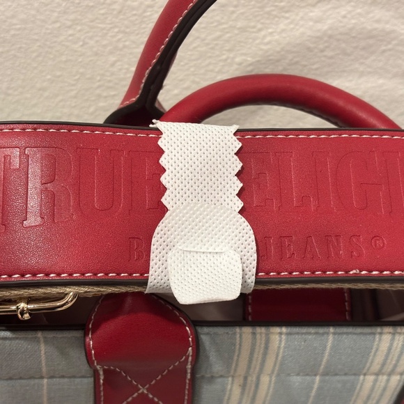 True Religion Red White & Blue Satchel Tote Bag - Picture 3 of 3
